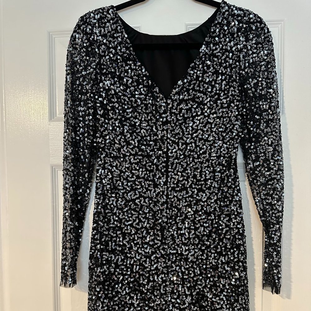 Solid Sequin, Bodycon, Cocktail Dress - image 1
